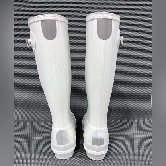 Hunter Classic Tall Girls Sz 5 Rain Boots Silver Metallic Waterproof Rubber Boot - Picture 5 of 10